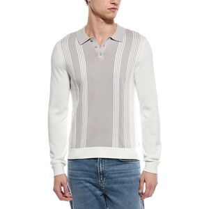 Onia Mens Knit Polo Shirt, White